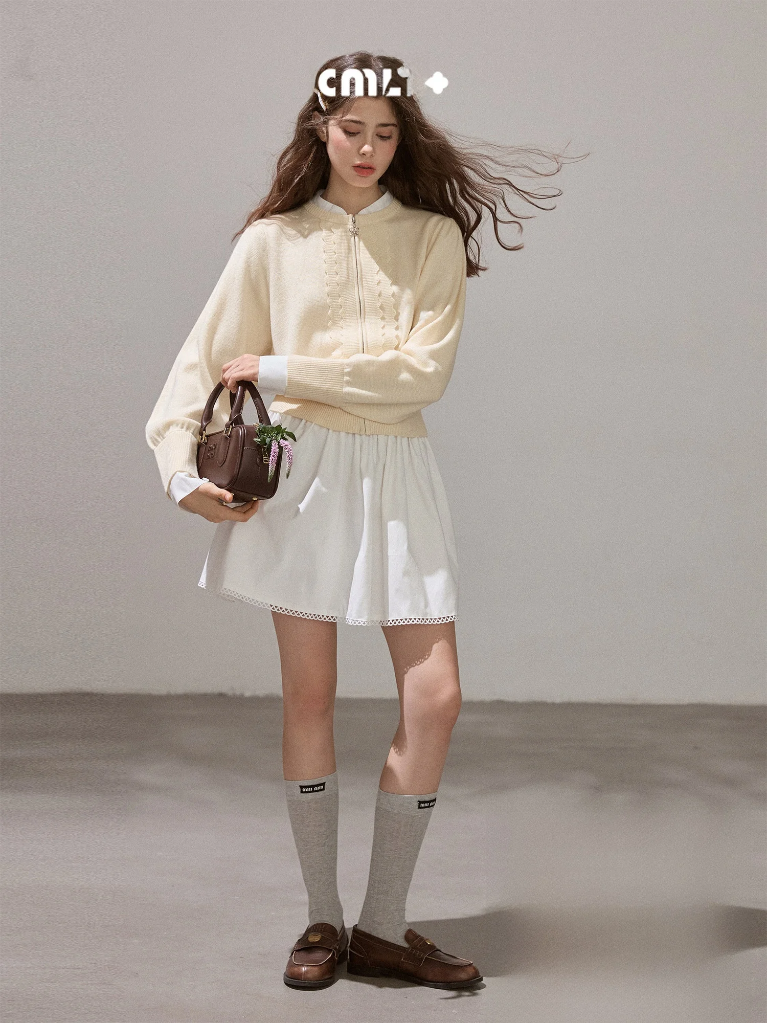 

Белая кружевная плиссированная юбка с высокой талией, А-силуэт, повседневная, из полиэстера, с вырезами, для девочек