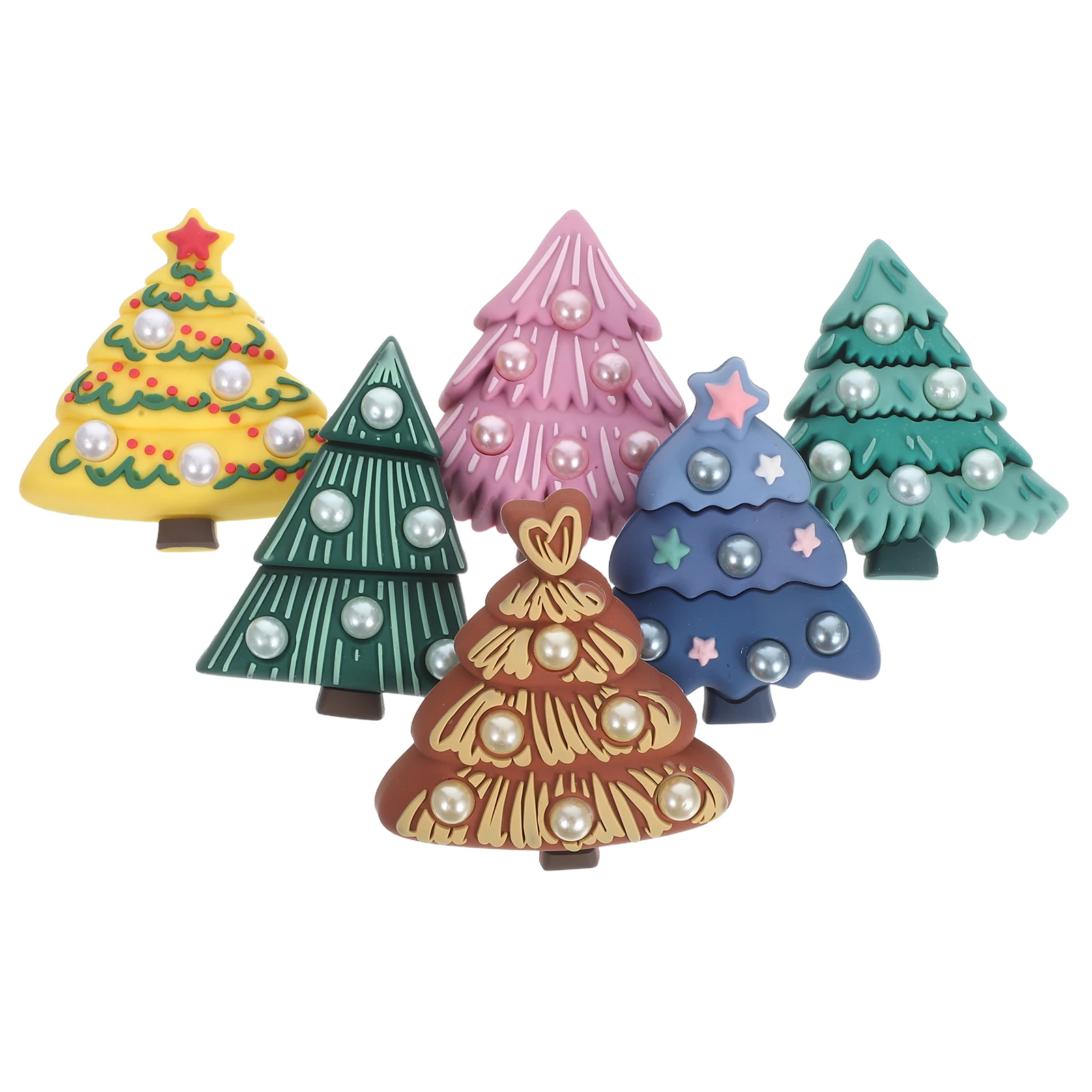 

6 Pcs Christmas Tree Refrigerator Magnet Cartoon Fridge Magnets Decoration Cute Three-dimensional