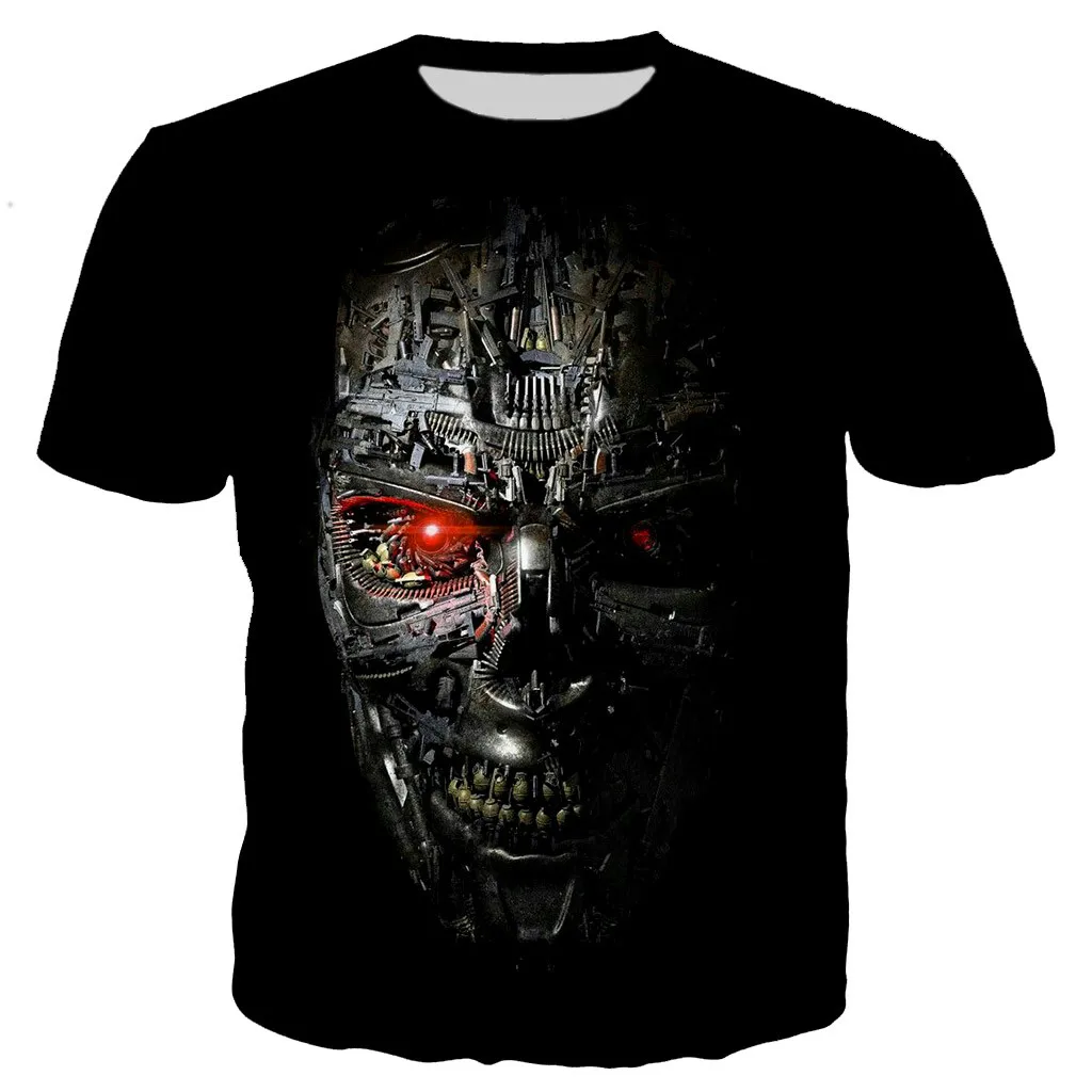 Terminator 3D Print T-Shirts Men Women Casual Fashion Streetwear Oversized Short Sleeve T Shirt Harajuku Kids Tees Tops Clothing