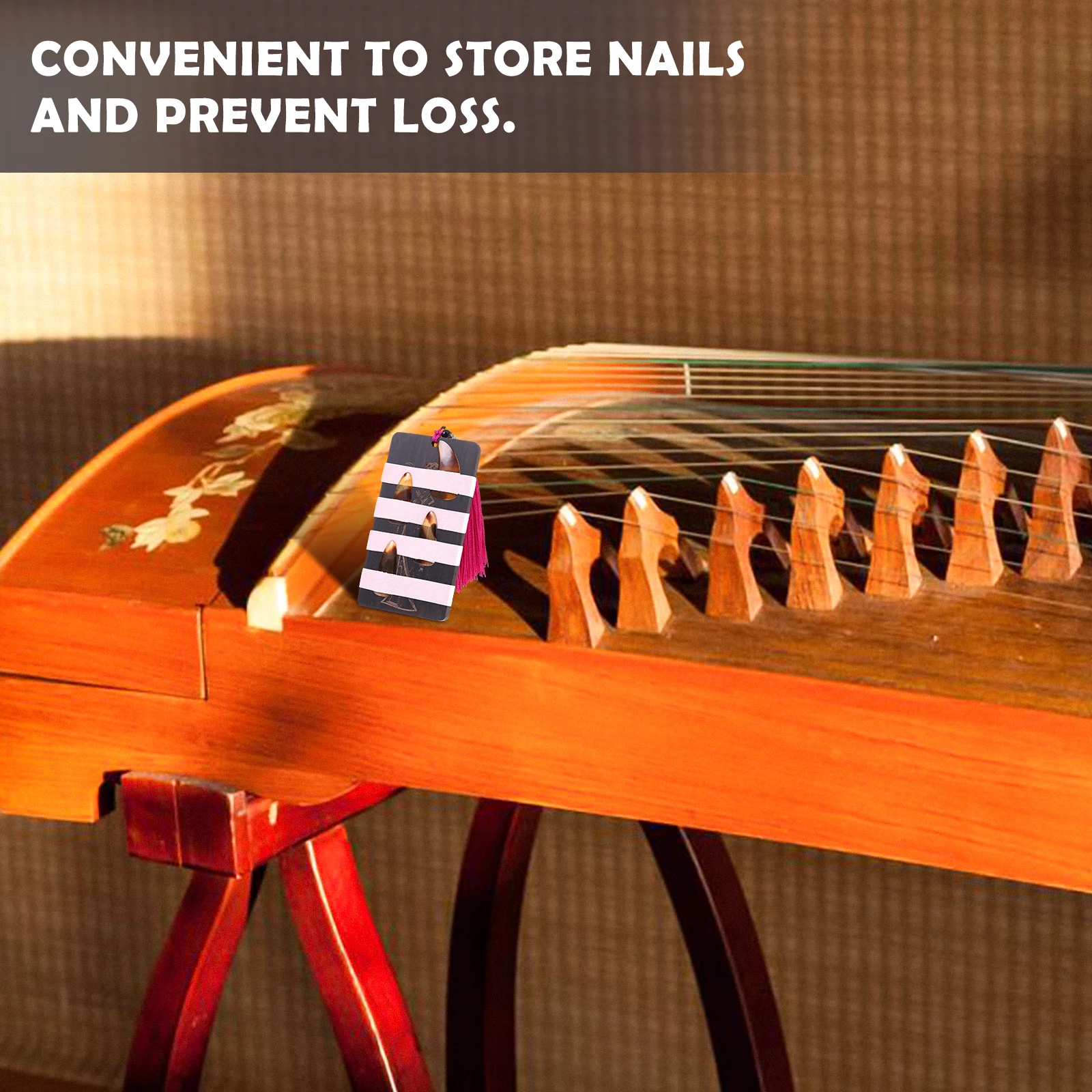 

Guzheng Nail Plate Pick Storage Container Sandalwood Supply Natural Stringed Instrument Accessory Wrap Card