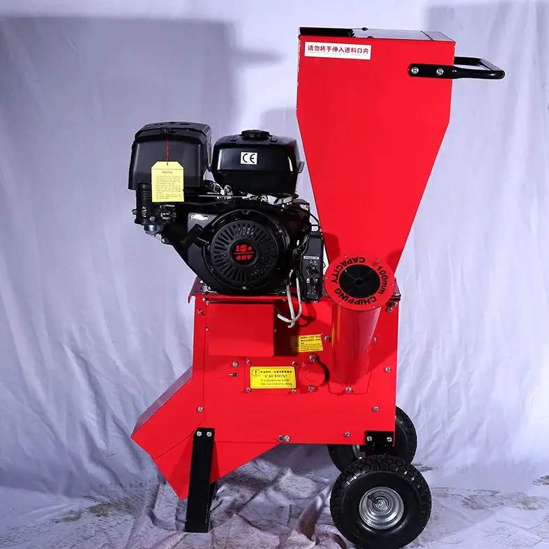 

Портативный измельчитель древесины с бензиновым двигателем на колесах, высокоскоростной и эффективный, для сада, фермы и двора