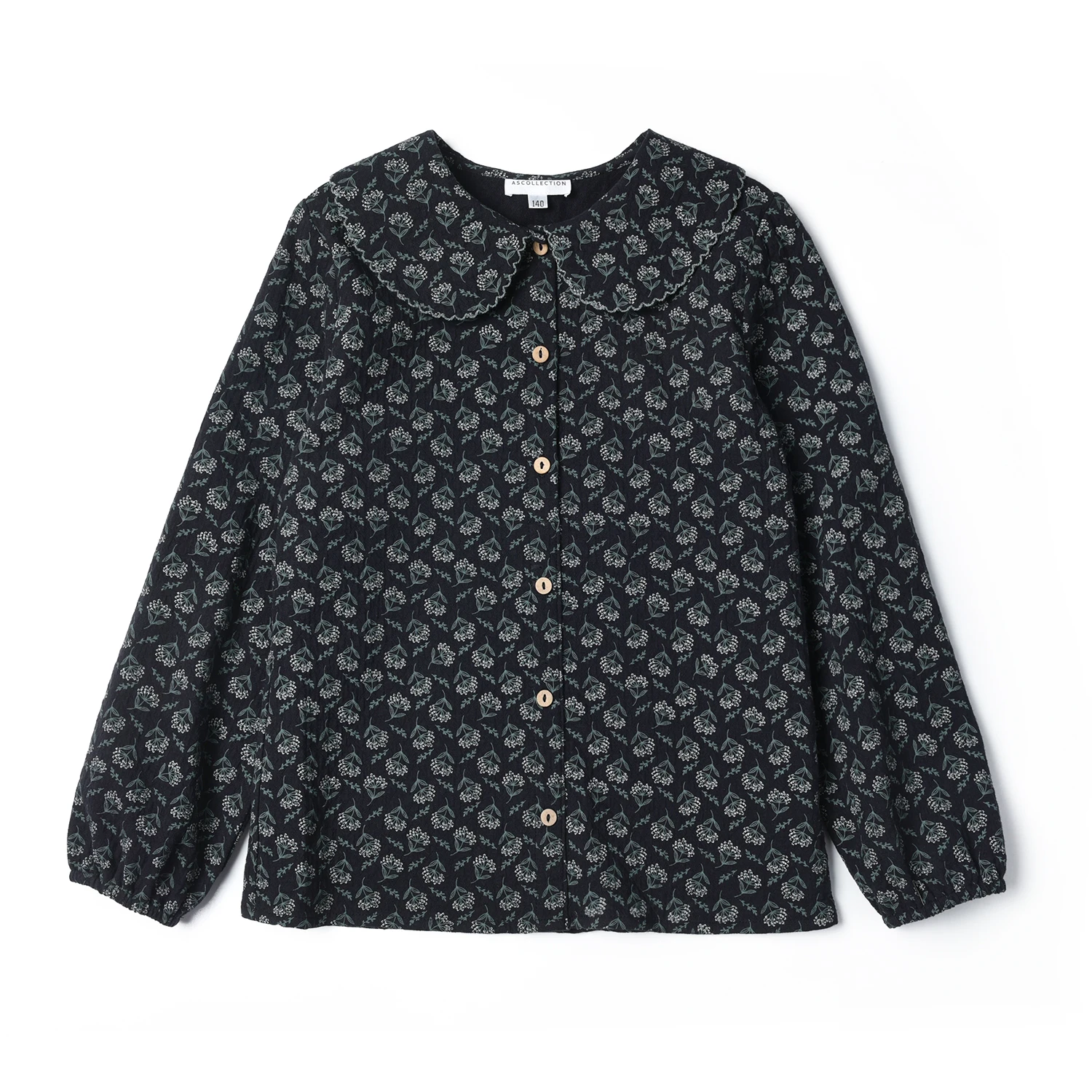 Kinder-Boutique 2026 Mädchen Blumenbluse Elegante Langarm-Bluse mit Umlegekragen Hochwertige Oberbekleidung für Mädchen