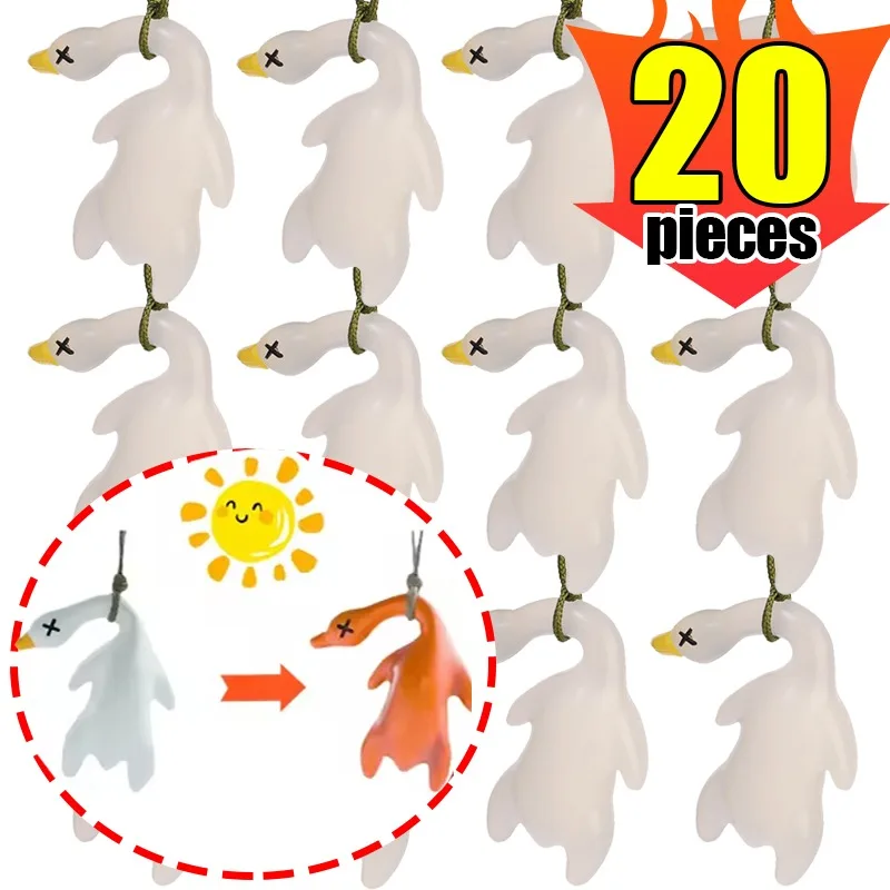 

20 ~ 1 шт. новое зеркало заднего вида с изменением цвета в виде утки, подвесные модные забавные подвески в виде гуся для автомобильных брелоков, милый мультяшный УФ-фотохромный