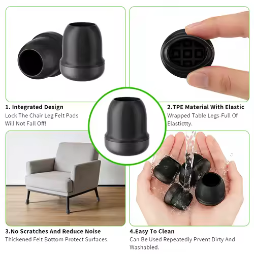 8PCS Chair Leg Cover Floor Protectors Silicone Furniture Table Feet Protect TPE Hair Proof Chair Pads for Chair Table No Noise - Image 5