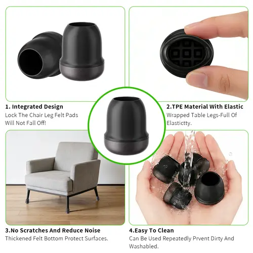 8PCS Chair Leg Cover Floor Protectors Silicone Furniture Table Feet Protect TPE Hair Proof Chair Pads for Chair Table No Noise - Image 5