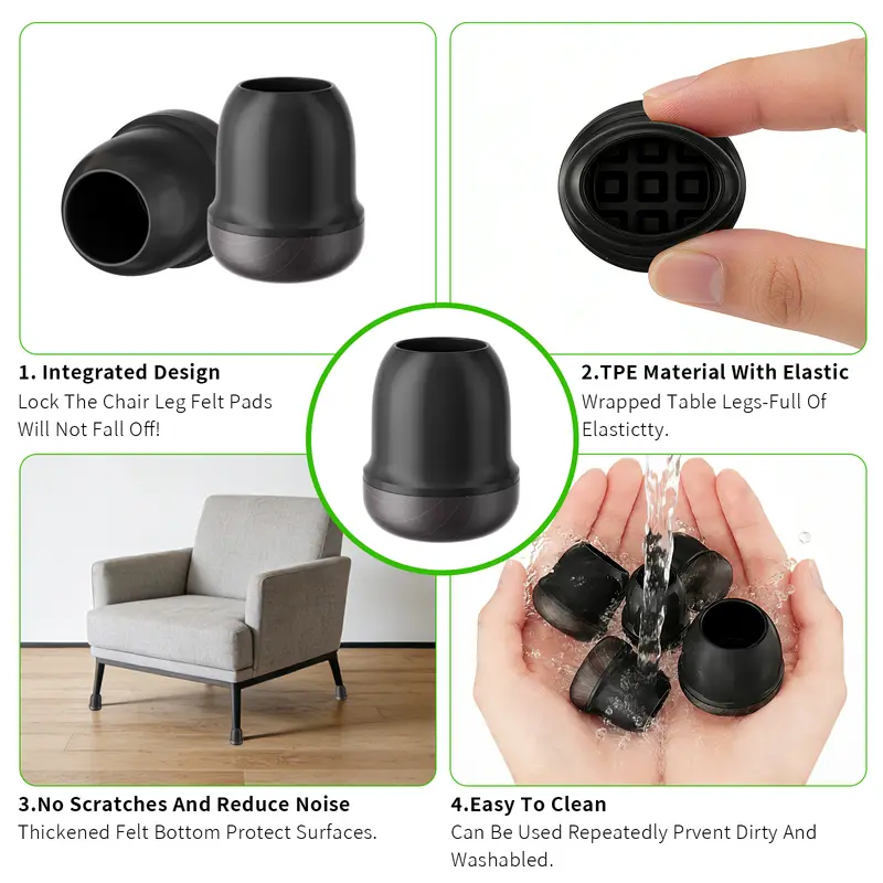8PCS Chair Leg Cover Floor Protectors Silicone Furniture Table Feet Protect TPE Hair Proof Chair Pads for Chair Table No Noise - Image 5