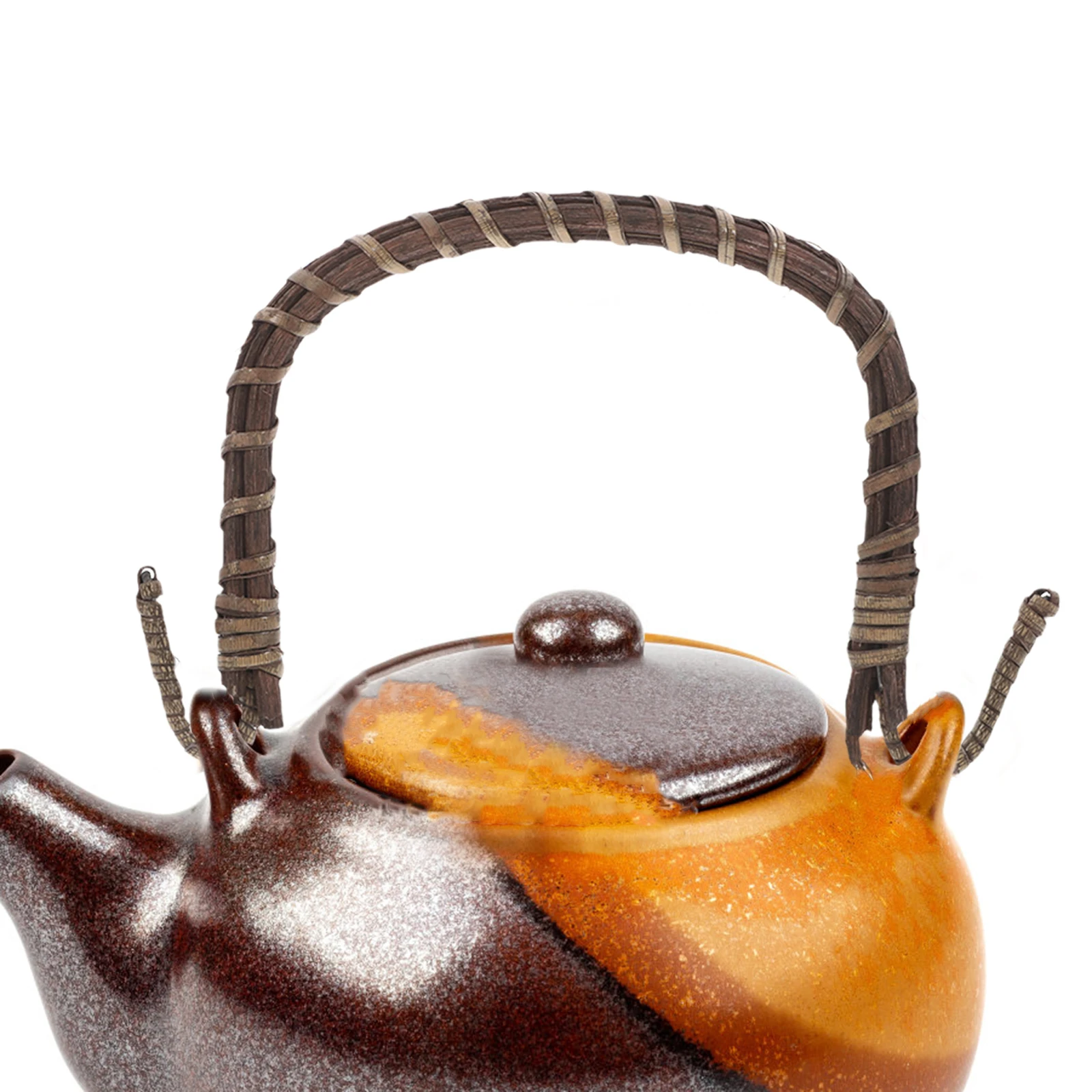 

Rattan Woven Teapot Handle Replacement Comfortable U-Shape Grip for Ceramic Pottery Kettle Tea Set Home Office Tea House