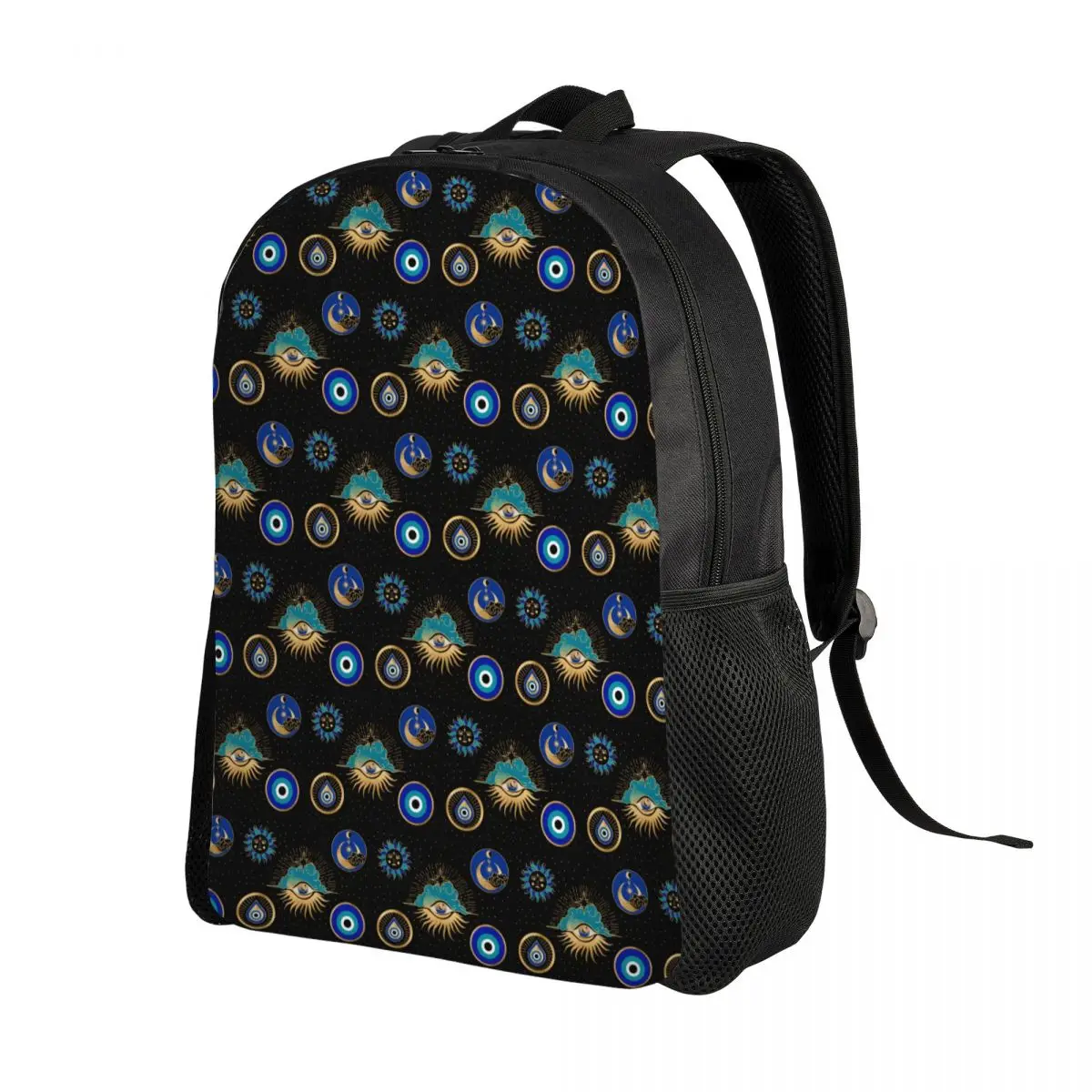 Custom Nazar Turkey Evil Eye Amulet Backpack for Girls Boys School College Travel Bags Men Women Bookbag Fits 15 Inch Laptop