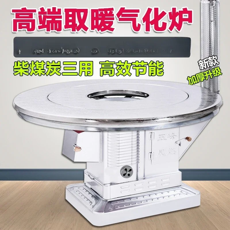 Wood-burning stove, indoor household stove in autumn and winter