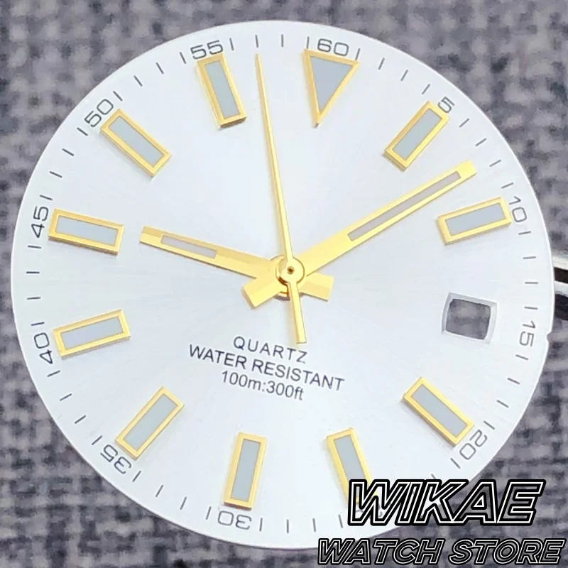29 مللي متر DJ نمط أمة الله ساعة الطلب أسود أبيض أزرق رمادي ساعة الوجه الأخضر مضيئة صالح روندا 515 كوارتز ساعة يد تعمل بالحركة اكسسوارات
