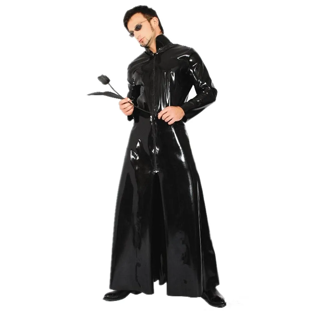 Manteau Long en Faux Cuir PVC Noir Brcorporelle Unisexe, Matrix Neo, Gothique, pour Homme et Femme, Cosplay, Chanteur de Nuit, Costume de Scène DS