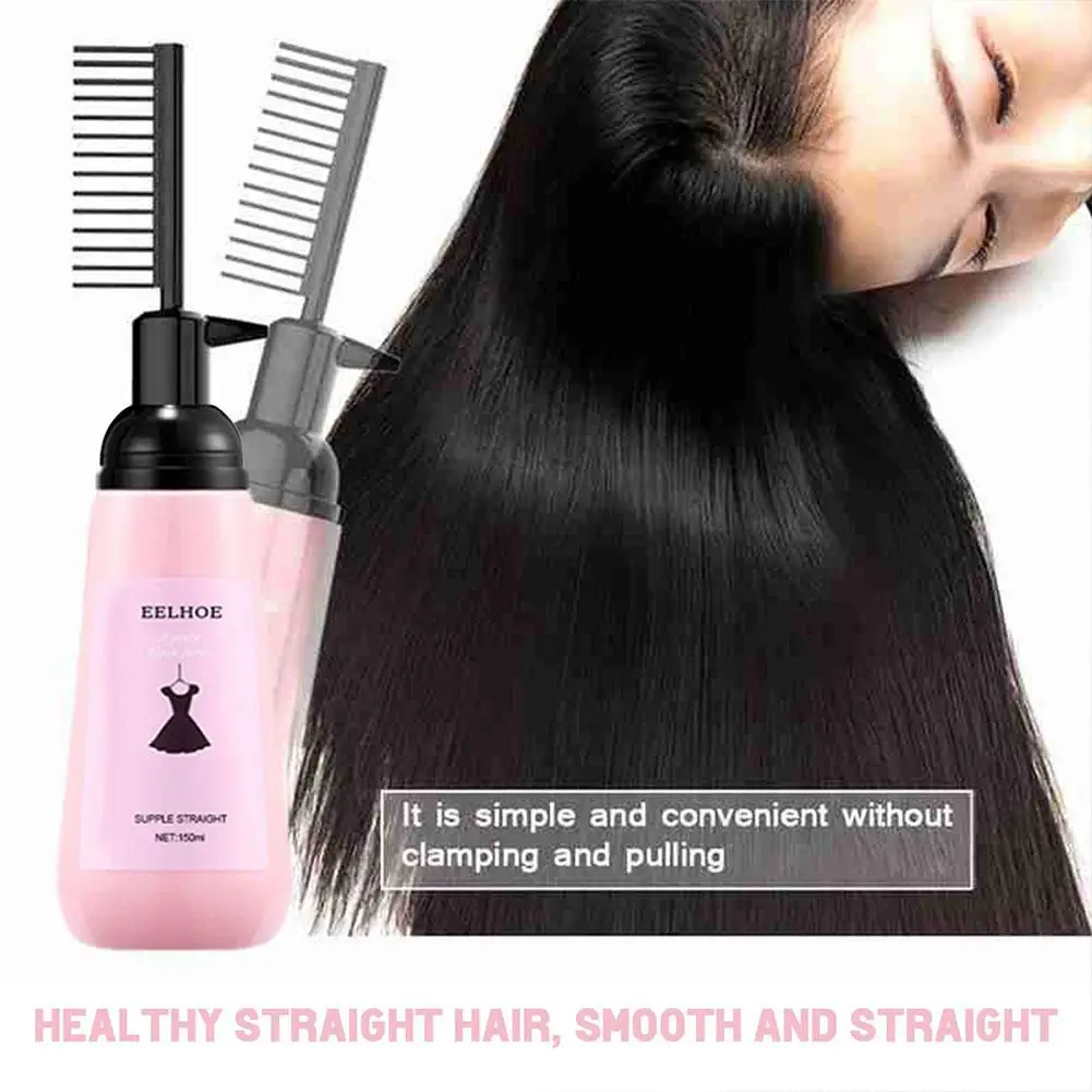 Hair Straightening Cream Comb Nourishing No Hurting Repair Damaged Hair Keratin Smooth Care Improving Frizziness Ionperm