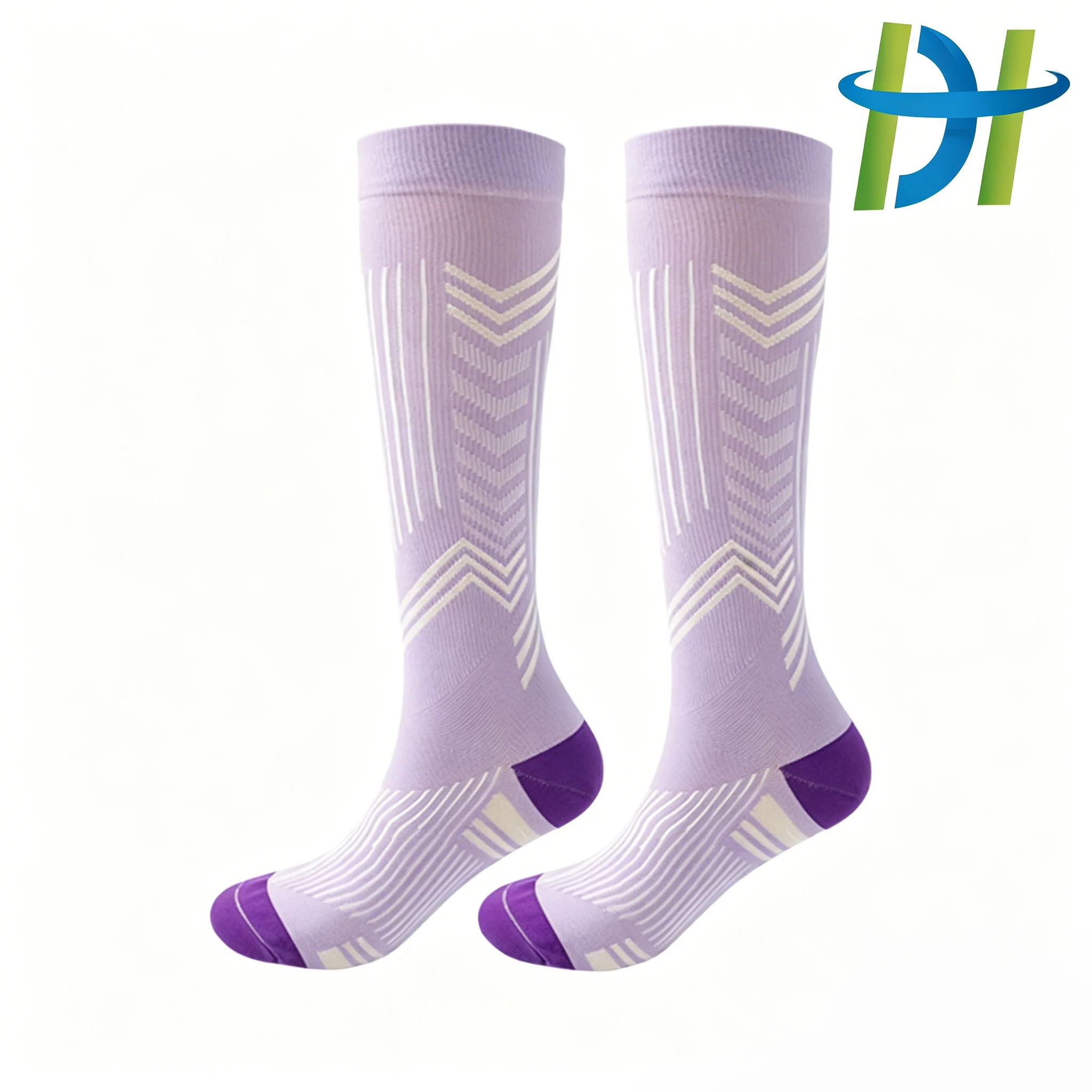 Breathable Nylon & Spandex Compression Socks, Graduated Support to Relieve Leg Fatigue & Swelling for All-Day Comfort