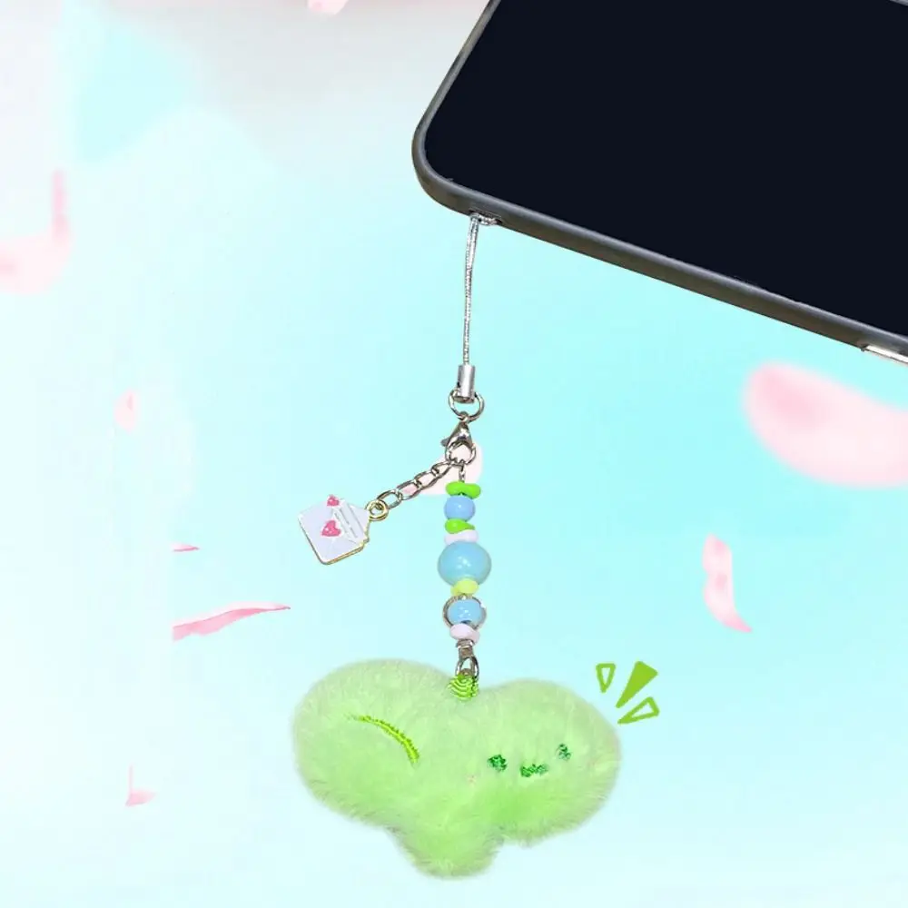 Beads Flower Letter Plush Keyring Cartoon Design Sweet Letter Couple's Keychain Cute Lovely Plush Flower Bag Pendant Kids