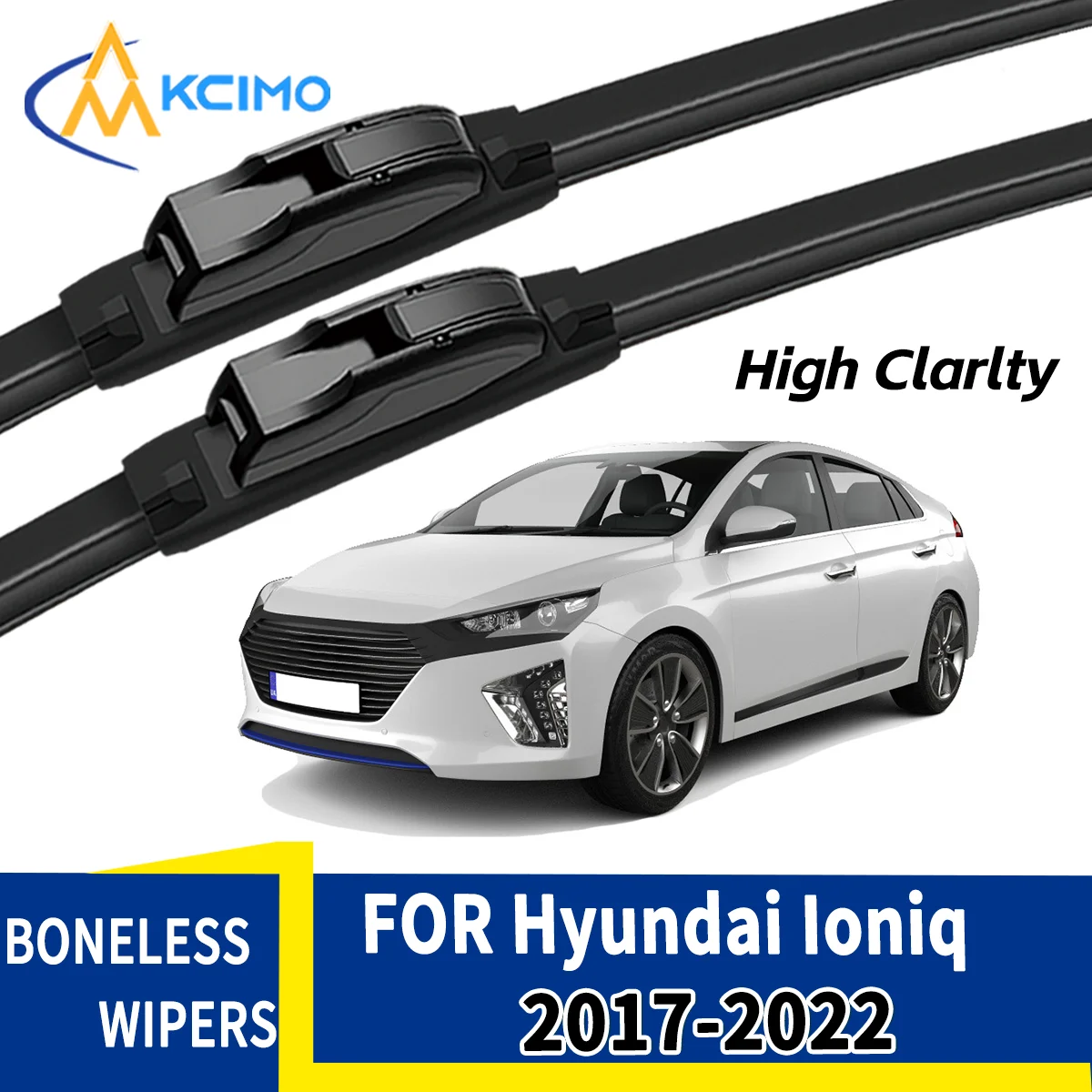 Klare Sicht bei Regen oder Sonnenschein 2 Stück Frontscheibenwischerblätter für Hyundai Ioniq AE 2017-2022 Wetterbeständige Haltbarkeit Sicheres Fahren