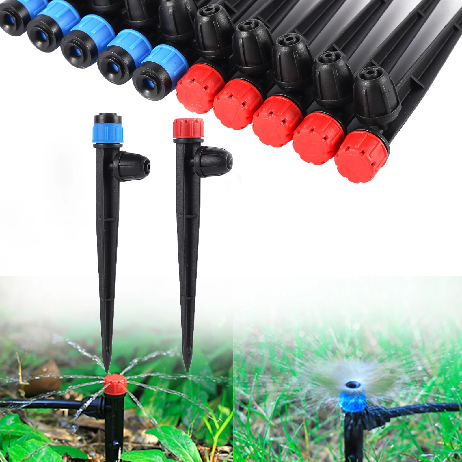 

20pcs Garden Irrigation 360 Degree Scattering Sprinkler Head Garden Sprinkler Watering Sprinkler System Connection 1/4 Hose