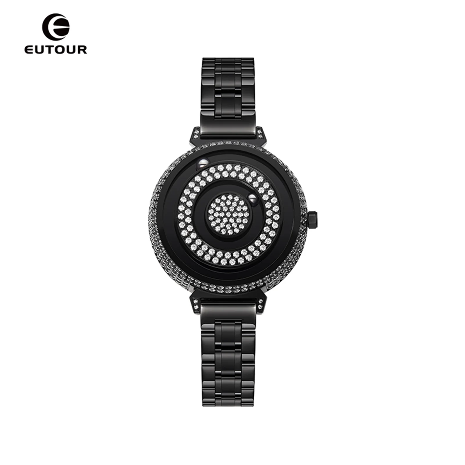 EUTOUR New Magnetic Women's Diamond Watch, Luxury Fashion Waterproof Quartz Watch, Steel Strap Casual Business Girl's Watch