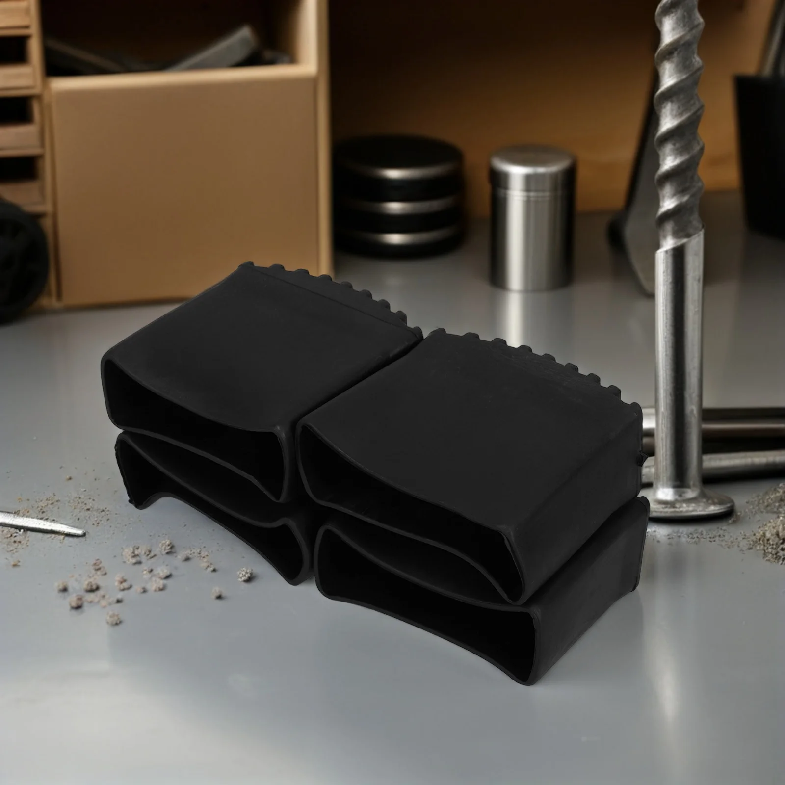 4 قطعة منصات قدم سلم أغطية مطاطية غير قابلة للانزلاق لسلالم قابلة للطي المضادة للانزلاق مصدات السلامة استبدال أجزاء الوسادة الخلفية للسلم