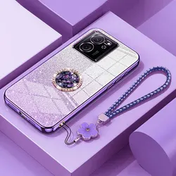 Cover For Xiaomi 13T pro,Luxury Diamond Holder Case For Xiaomi 13T 13 14 Ultra pro Bling Glitter Shockproof Lanyard Case 13Tpro