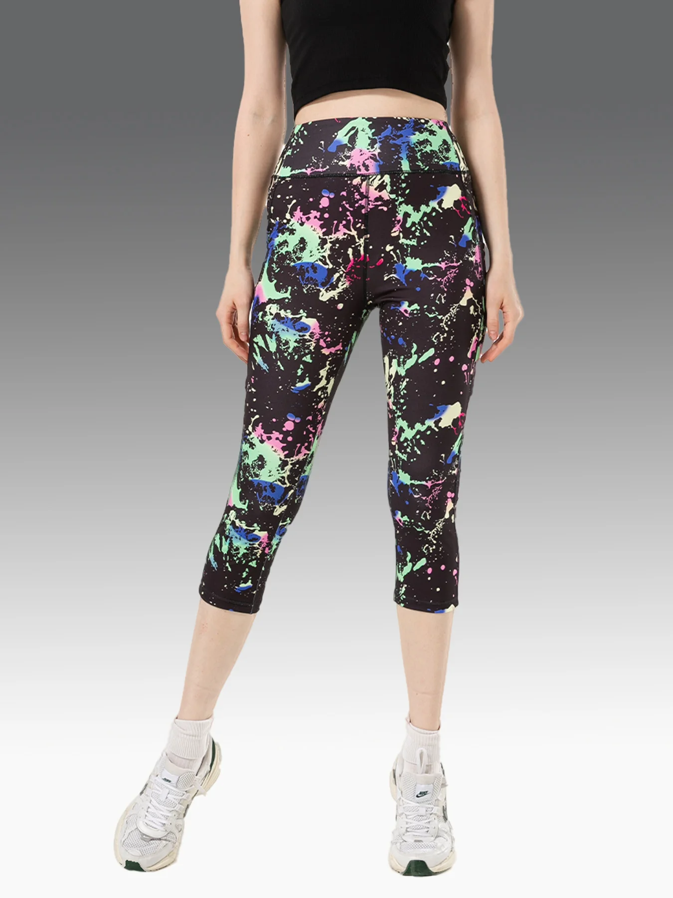 

High-Waist Fitness Elastic Yoga Pants Slimming Versatile Running Exercise Shorts Quick-Dry Sports Pants for Women