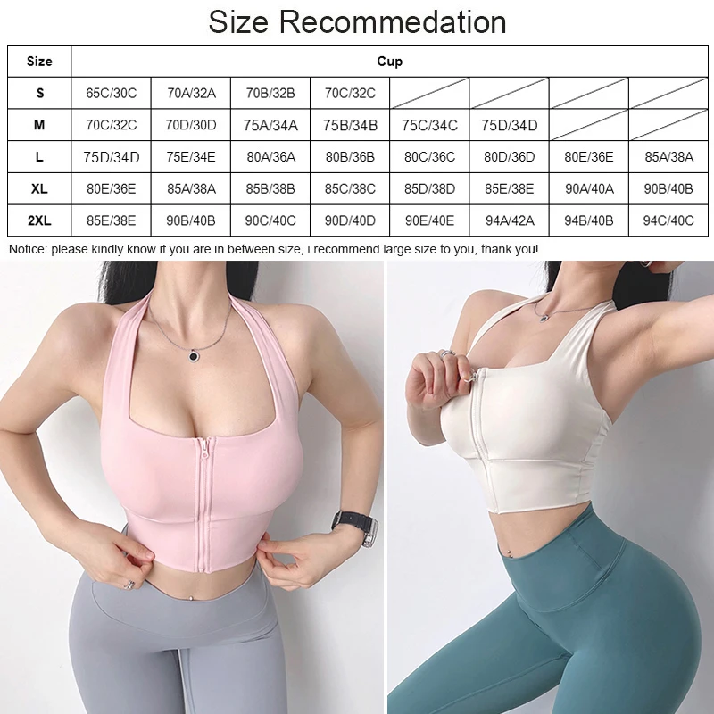 Front Zipper Sports Bra Women Underwear Push Up Yoga Crop Top Bras Solid Athletic Vest Gym Fitness Shirt Sportswear