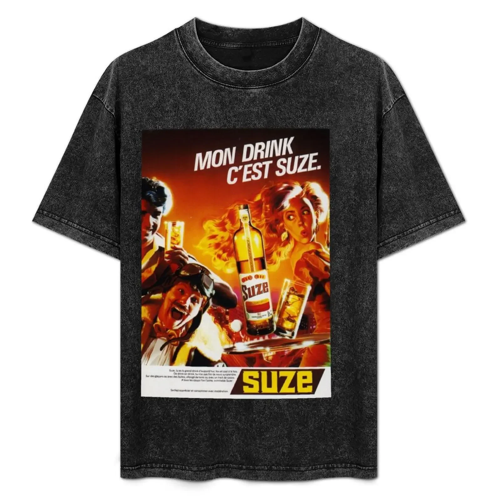 Advertising poster SUZE - vintage T-Shirt anime tshirt Blouse clothing for men