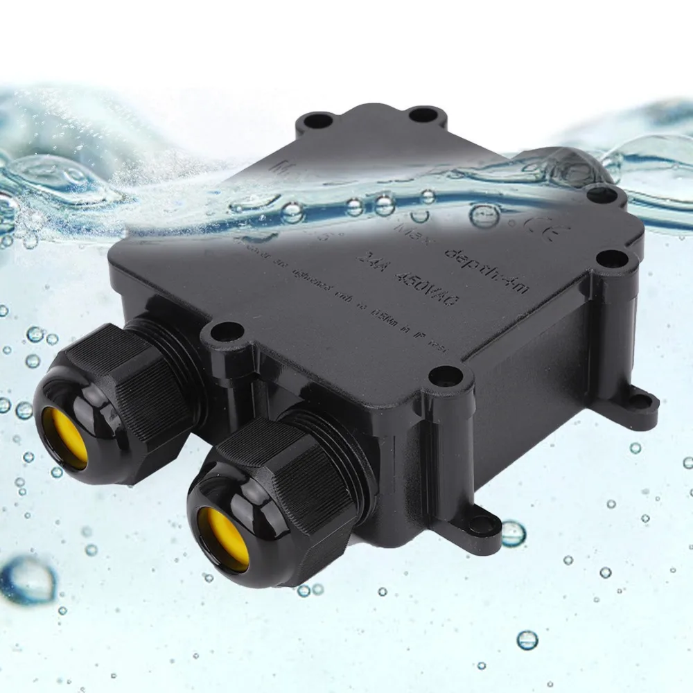 لصق صندوق M686 صندوق وصلات Y نوع 3-Way صندوق وصلات كابل مقاوم للماء Ø4-14mm IP68 صندوق وصلات كهربائية حماية الكابل
