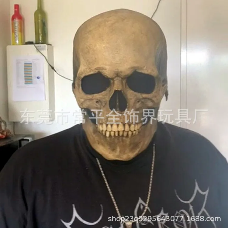 

New Halloween simulation skull mask with movable mouth, haunted house, movie props, prank mask