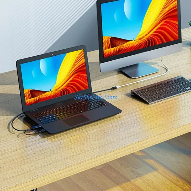 

E65E Portable 1M HDTV To Mini DP Adapter Cable 3840x2160 4K Transfer