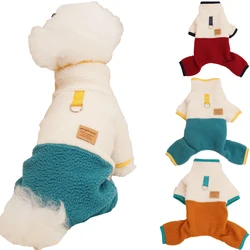 Mono cálido de lana para perros y gatos, abrigo de invierno con cuello alto, ropa para perros pequeños, Chihuahua York, pijamas para cachorros y gatos, monos XXL