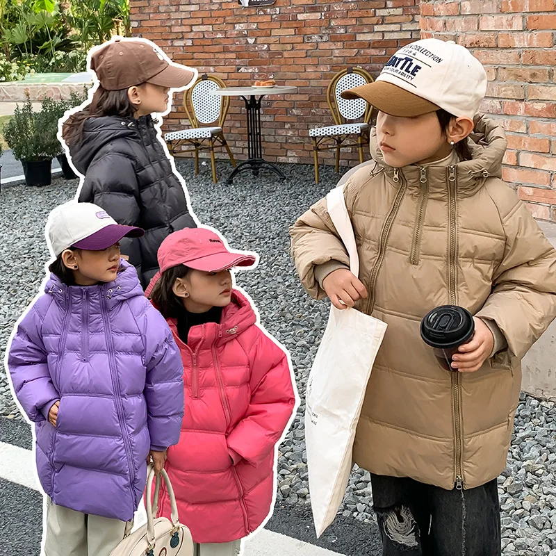 New mid-length hooded coats for boys and girls