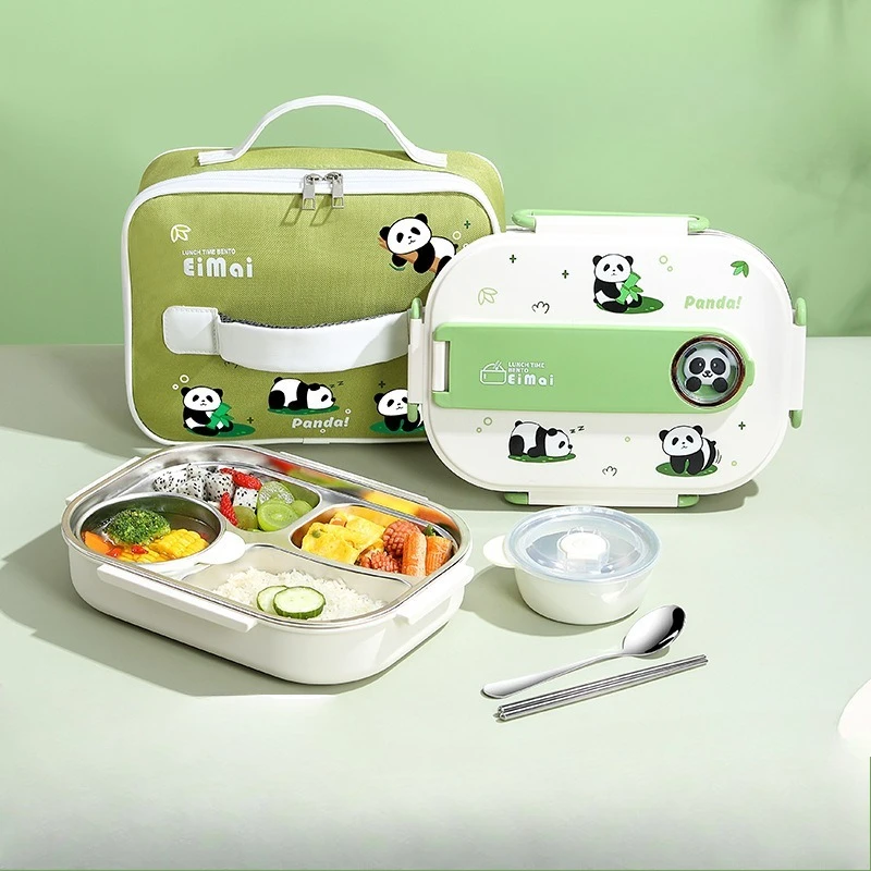 

Изолированный ланч-бокс из нержавеющей стали 316, с разделенными отделениями, портативный ланч-бокс большой емкости для детского школьного использования