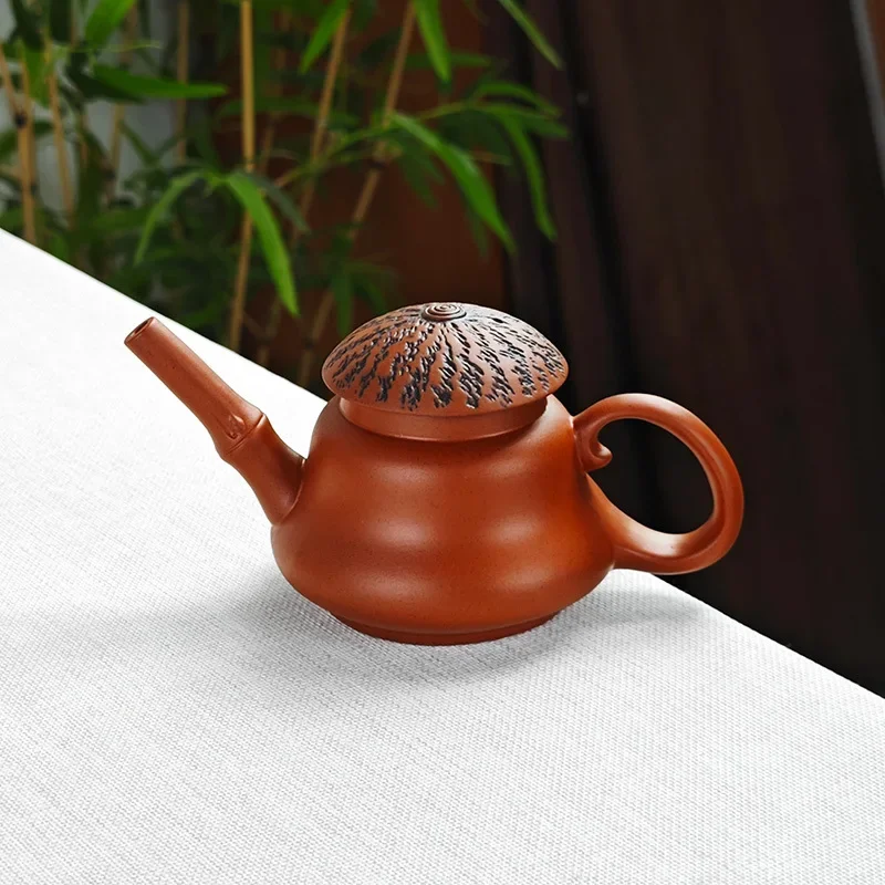 170ml Chinese Yixing Purple Clay Teapots Famous Handmade Dragon Pattern Xishi Tea Pot Raw Ore Dahongpao Kettle Zisha Tea Set