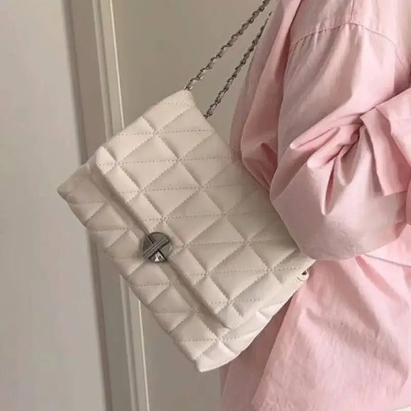Bloom Sweet Cool Sier Messenger Bag Women 2024 Summer Hot Girls Solid Y2k Crossbody Bags Aesthetic Ladies Handbags Fairycore
