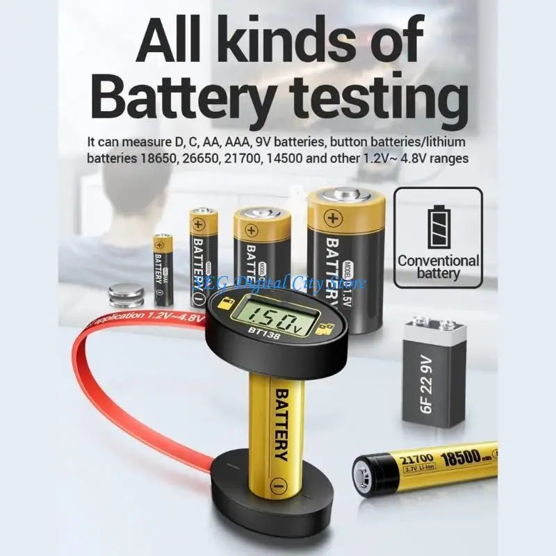 U75B Handheld Battery Analyzers For 2A 3A C D 9V 1.5V And Button Batteries With Digital Screen