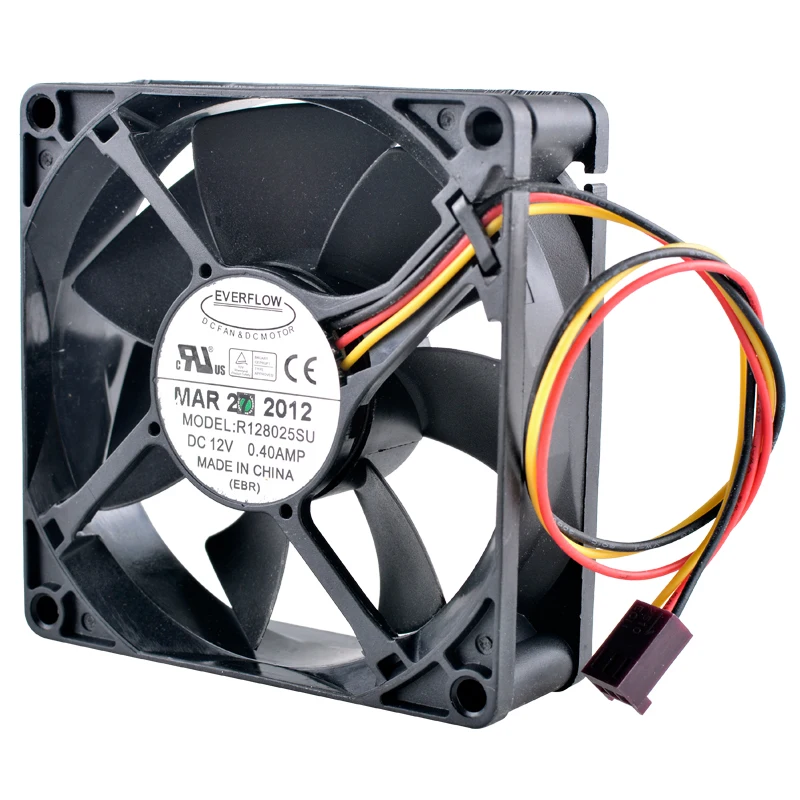 R128025SU 8cm 80mm fan 80x80x25mm DC12V 0.40A 3pin Hydraulic bearing high-speed cooling fan for chassis CPU