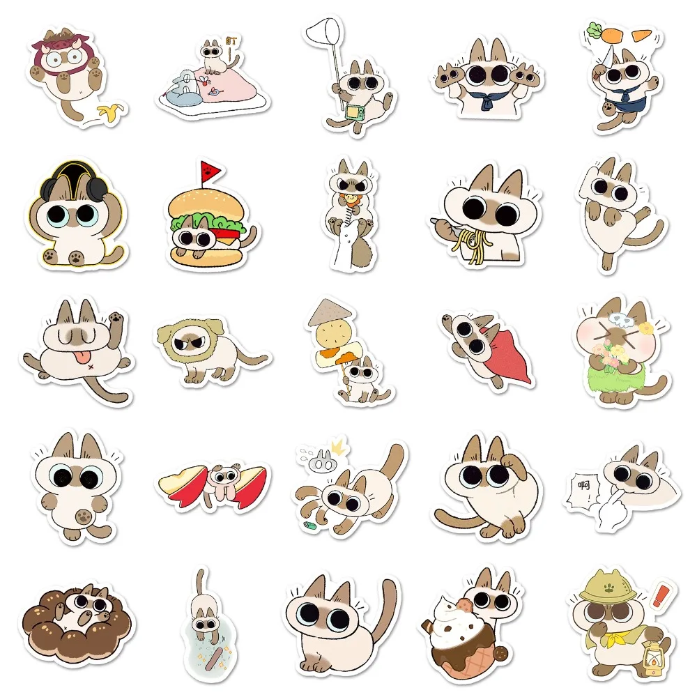50pcs Cartoon Azuki Cute Expression Graffiti Sticker Suitcase Stationery Laptop Computer Guitar Cell Phone DIY Decorate Decals