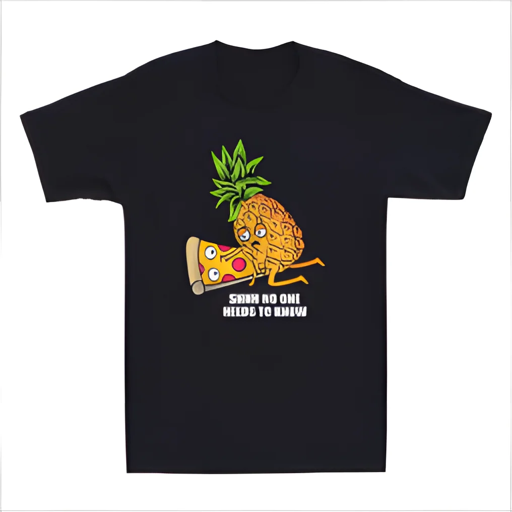 Pineapple Belongs on Pizza Lover Funny Pineapple Pun Meme Vintage Men's T-Shirt