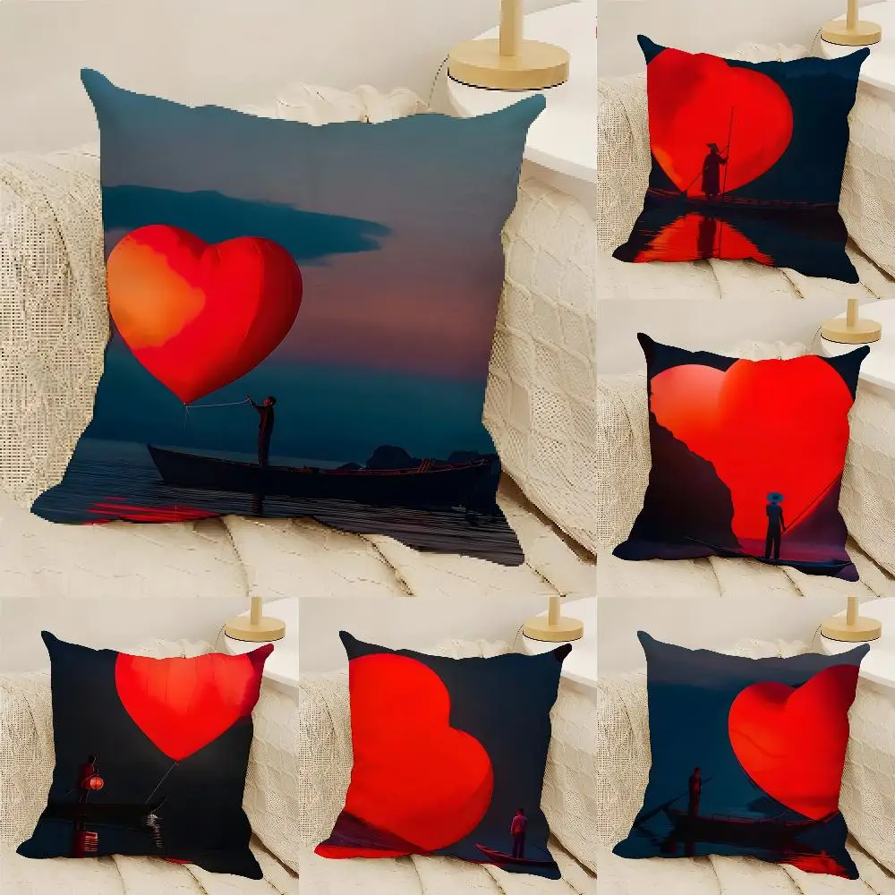 Creative Heart Stealing Theme Pillow Case Natural Linen Double-Sided Printing Sofa Home Decor Cushion Cover