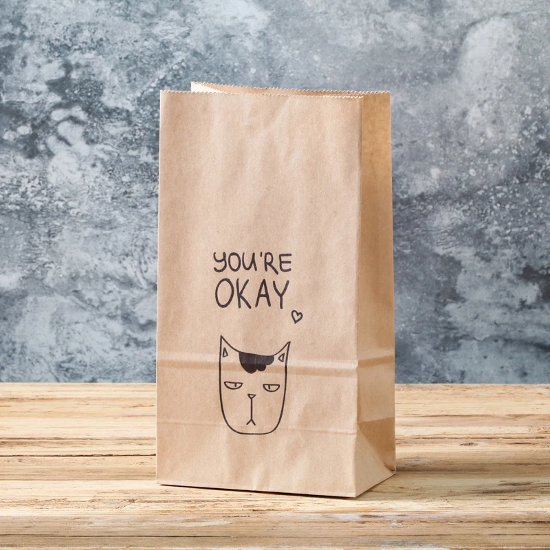 10 pcs Cat Shape Cute Wedding Coffee Shop Bread Bag Kraft Paper Gift Bags Candy Cookie Packaging Bag Boxes Party Natal Favors