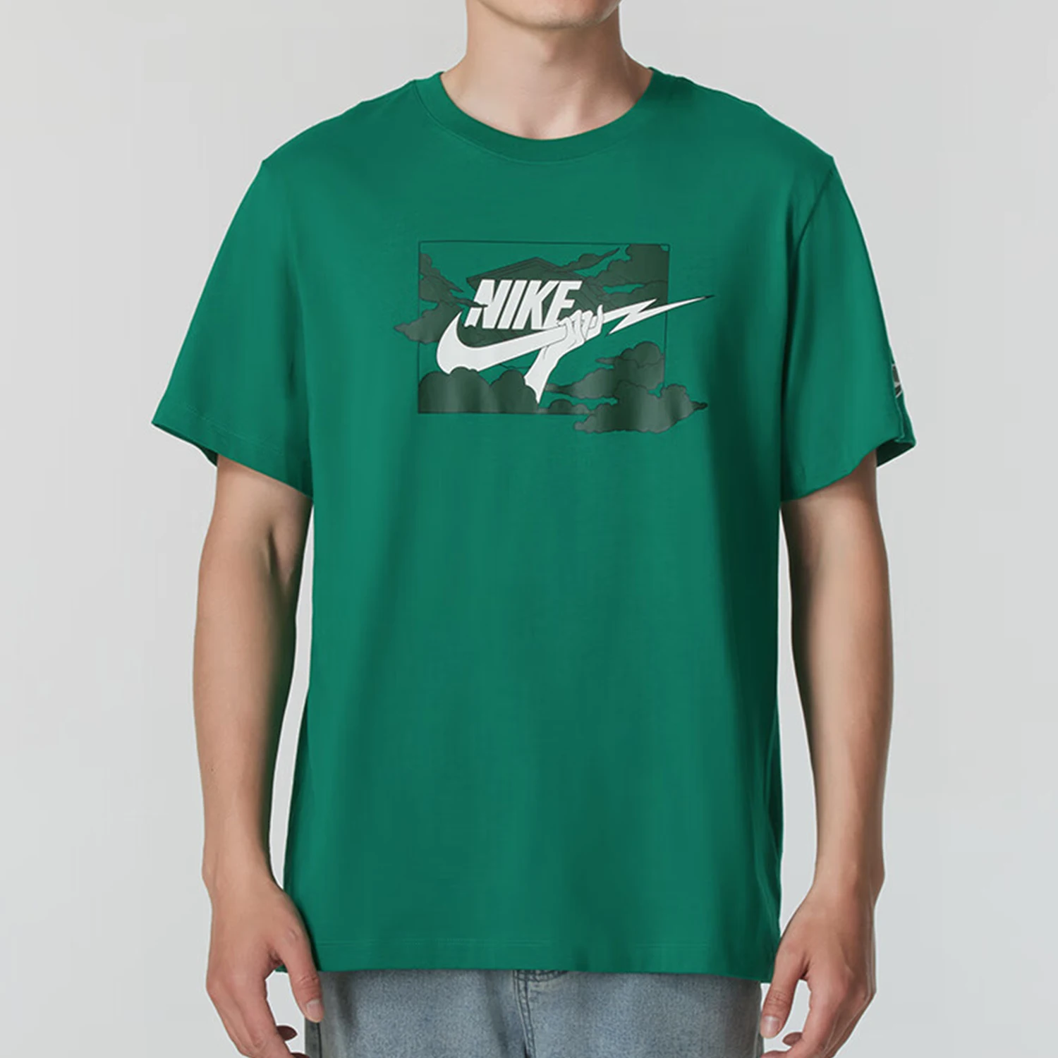 

Nike Официальный аутентичный летний новый мужской свободный дышащий спортивный рукав с коротким рукавом с принтом FZ5420-365