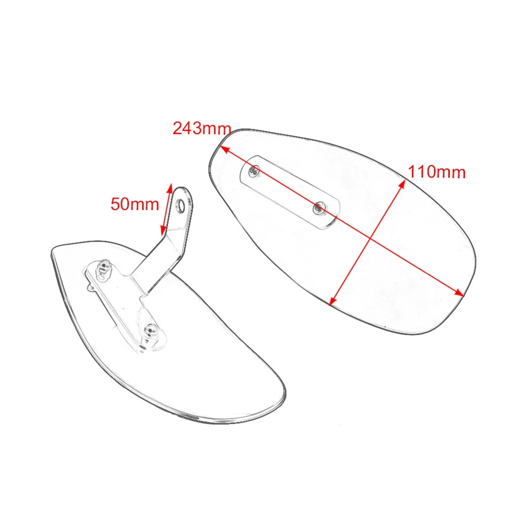 Universal Motorcycle Hand Guards Handle Protector Shield Motorbike Motocross Scooter Windproof Smoked Black