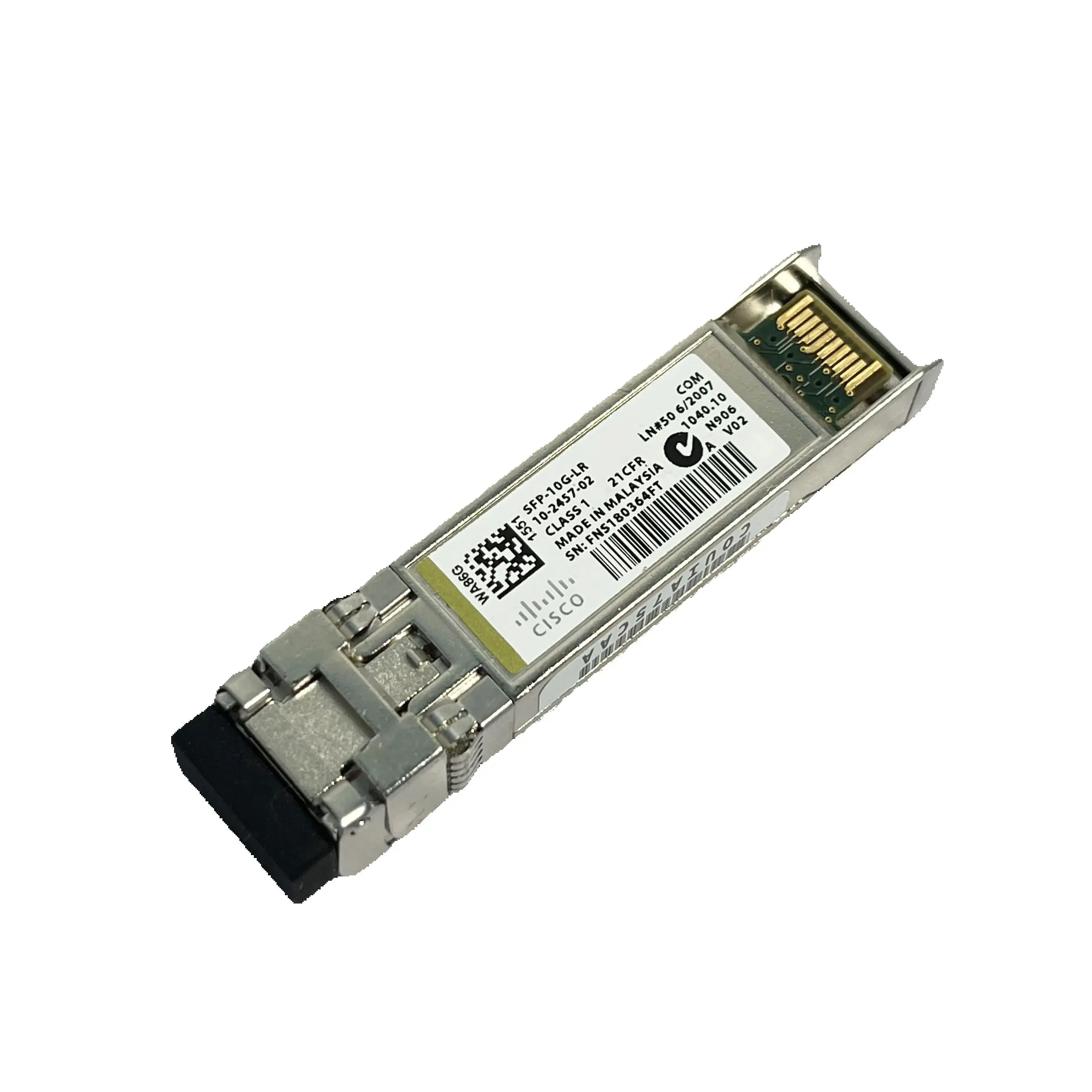 Cisco SFP-10G-LR 10Gbps SFP+ وحدة الإرسال والاستقبال الضوئية - 1310 نانومتر، 10 كجم أحادية الوضع