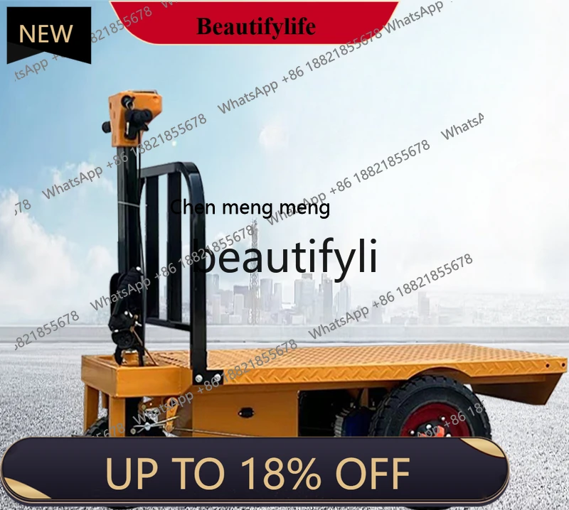 

Electric three-wheeled flatbed truck, construction site pulling bricks and goods, pushing transporting breeding pulling feed