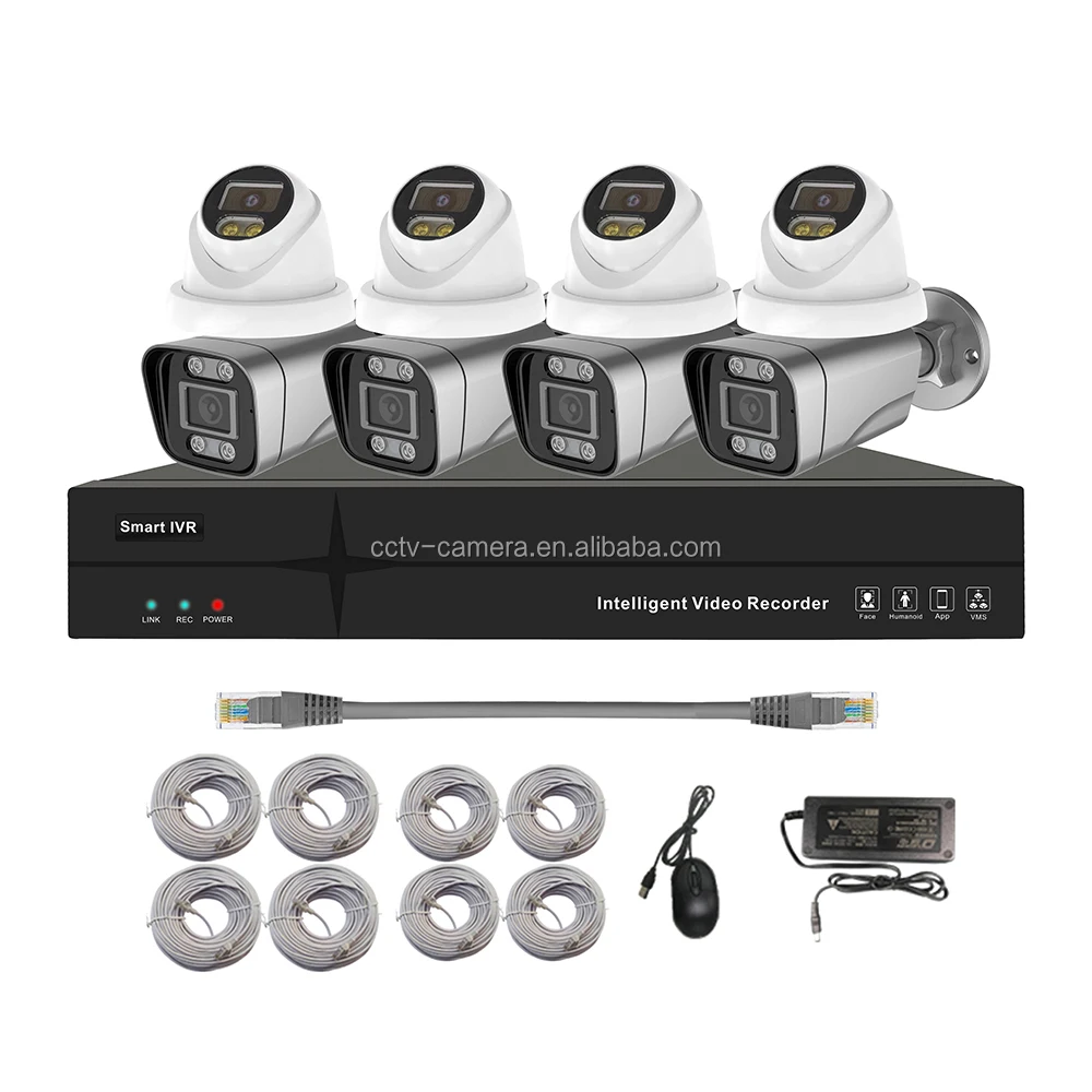 ชุดกล้องวงจรปิด IP CCTV 8 ช่องทาง ระบบ AI อัจฉริยะ ยอดขายดี พร้อม NVR 8CH รองรับ PoE