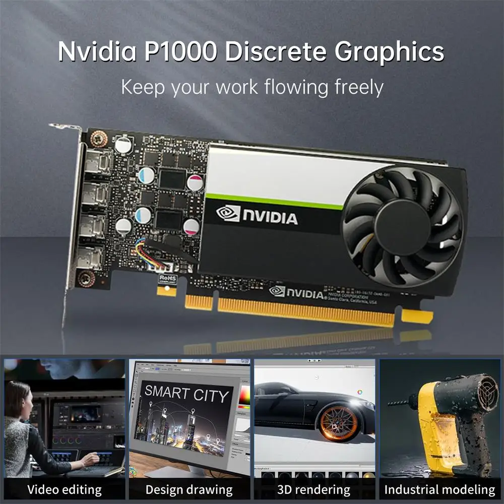 Msecore Mini computadora de escritorio con E3-1231V3 16G RAM 1T SSD P1000 Gráficos dedicados para edición de vídeo de diseño gráfico