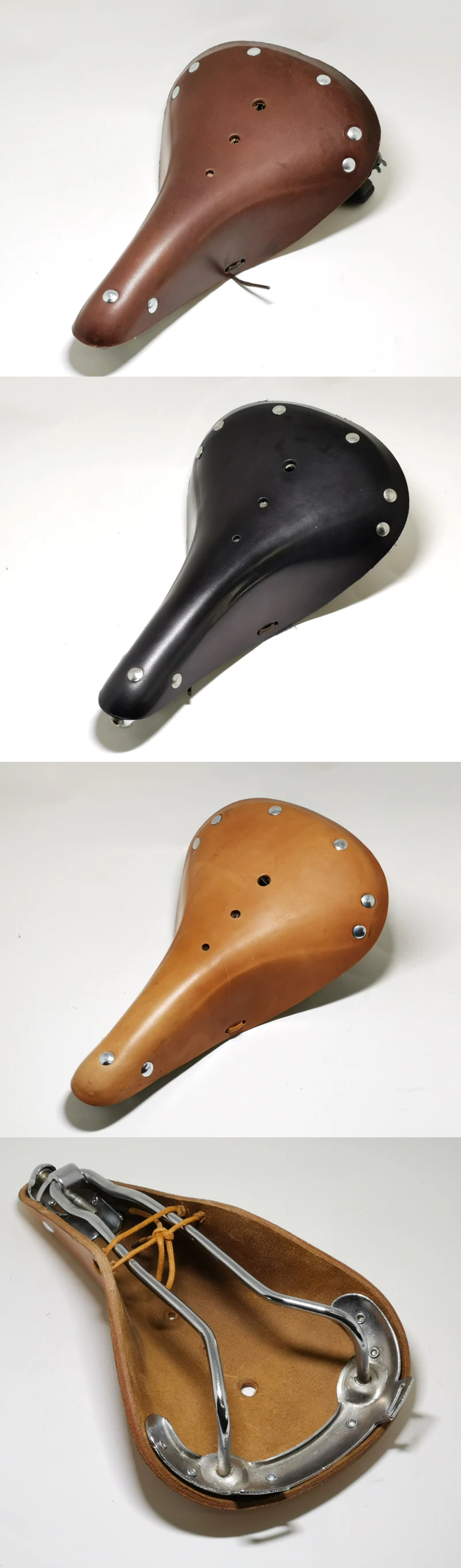 G98 Fahrradsattel aus reinem Rindsleder, handgefertigt, Sitzkissen, Fahrrad, Sport, Retro, Vintage, Fahrrad, Fahrradsattel – Detail 24
