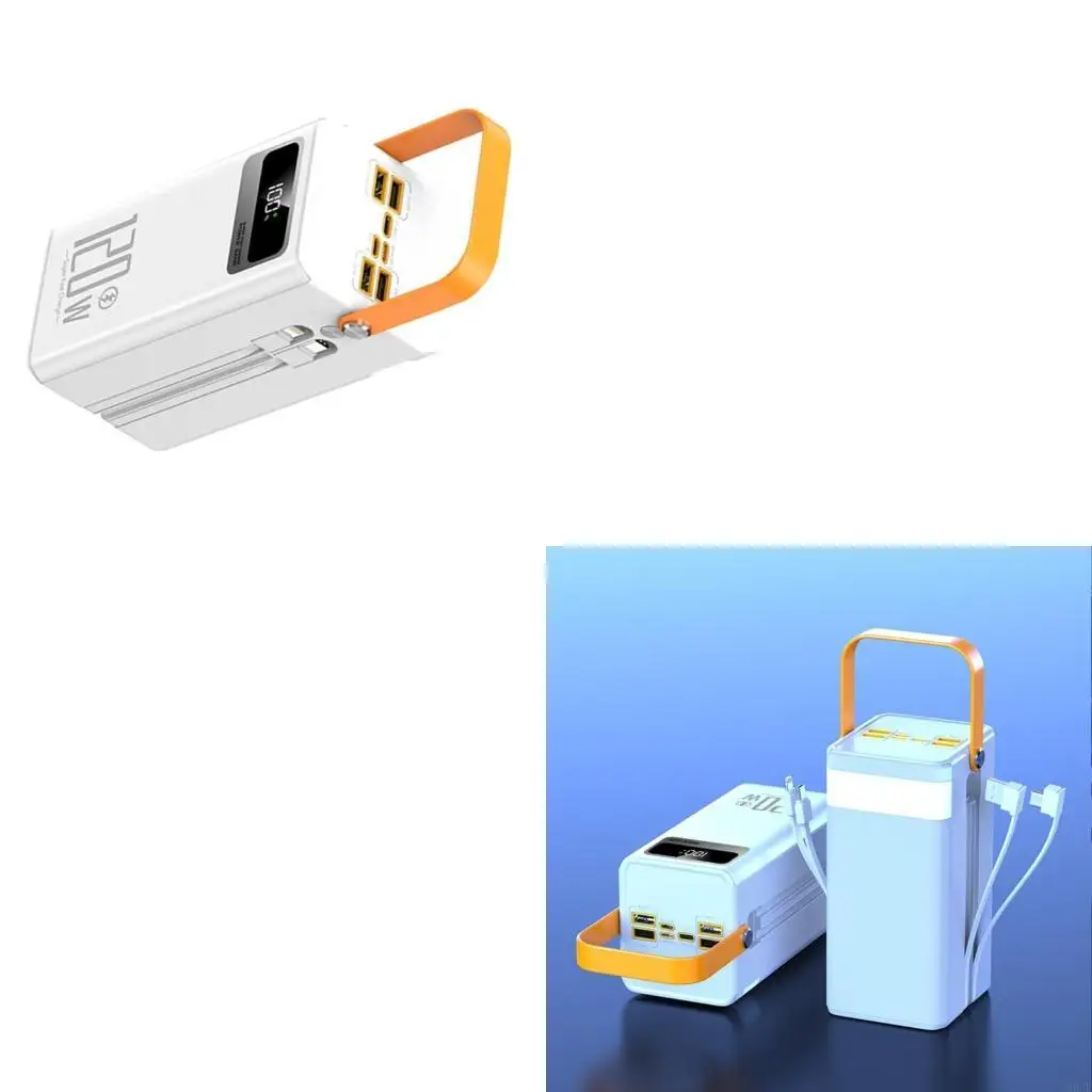 

83ce 120W мобильный адаптер питания с двумя интегрированными кабелями и ярким светодиодным освещением 3000 мАч/6000 мАч