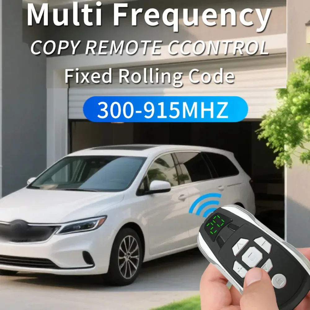 KEBIDU Multi-frequency 300-915Mhz Remote Control Rechargeable Garage Door Gate Key Duplicator Clone Copy Universal Controller