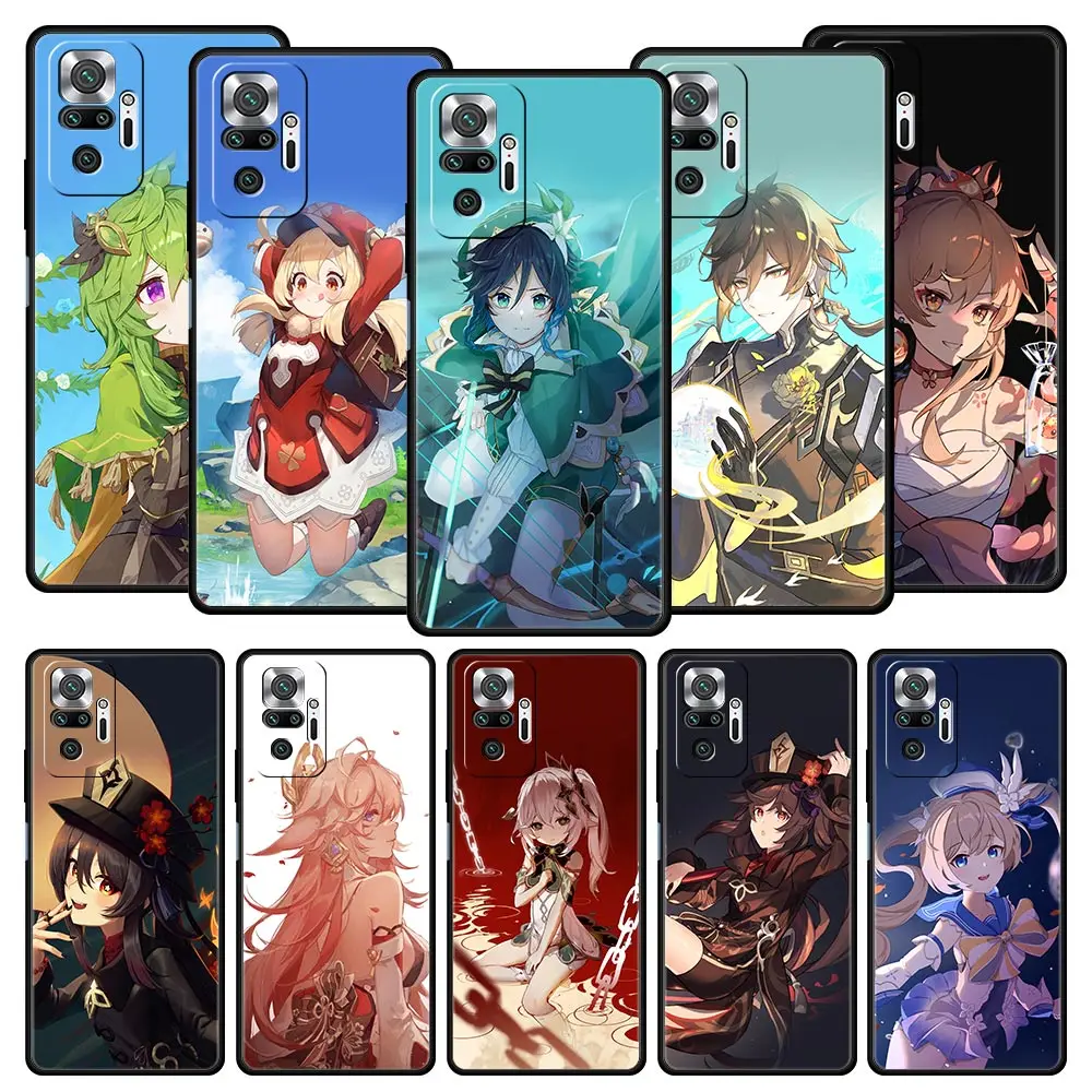 Genshin impact Baizhu Phone Case For Xiaomi Redmi Note 13 12 5G 11 10 Pro 4G Plus 9S 9 8 7 9T 8T 10C 9C 9A 5G Silicone Cover